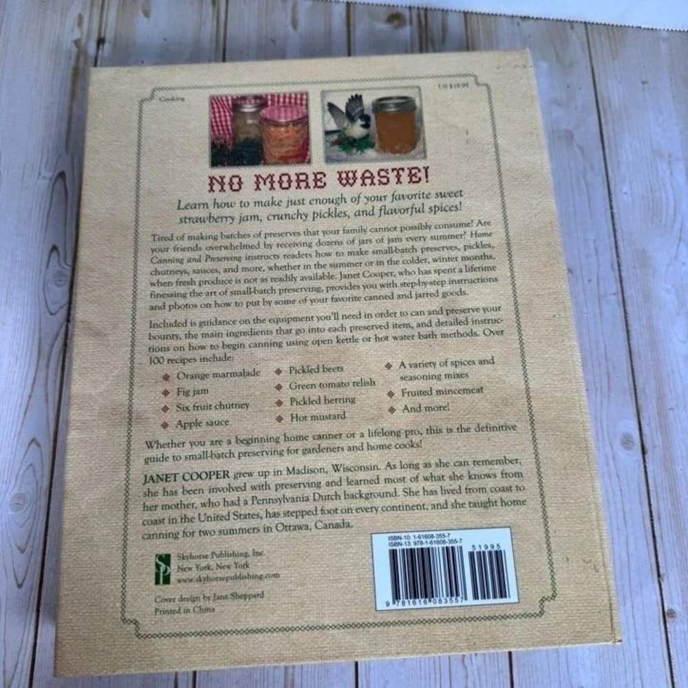 Home Canning Preserving Janet Cooper 2011 Cookbook Spiral-Bound Skyhorse